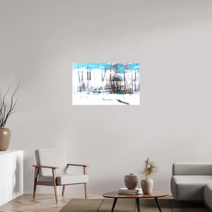 96 x 60 cm, Tirage photo contrecollé sur Dibond La Forêt qui chante la neige