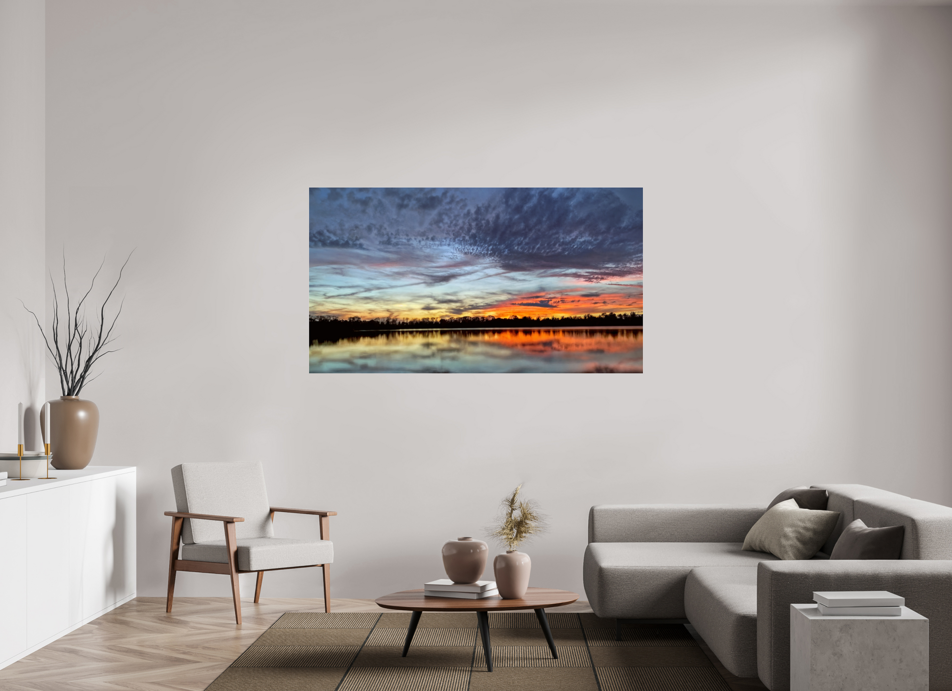 179,7 x 100 cm, Tirage photo sous Verre acrylique 10 Reflets d’un Même CielX – L’Heure Suspendue
