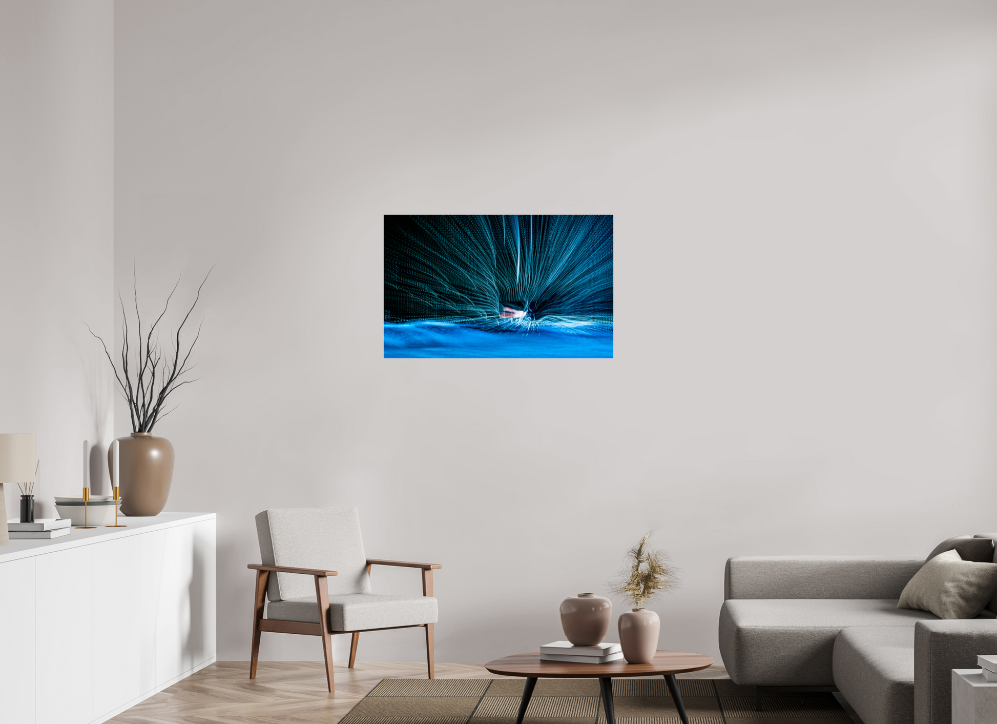 96 x 60 cm, Tirage photo sous Verre acrylique Éventail de fibres