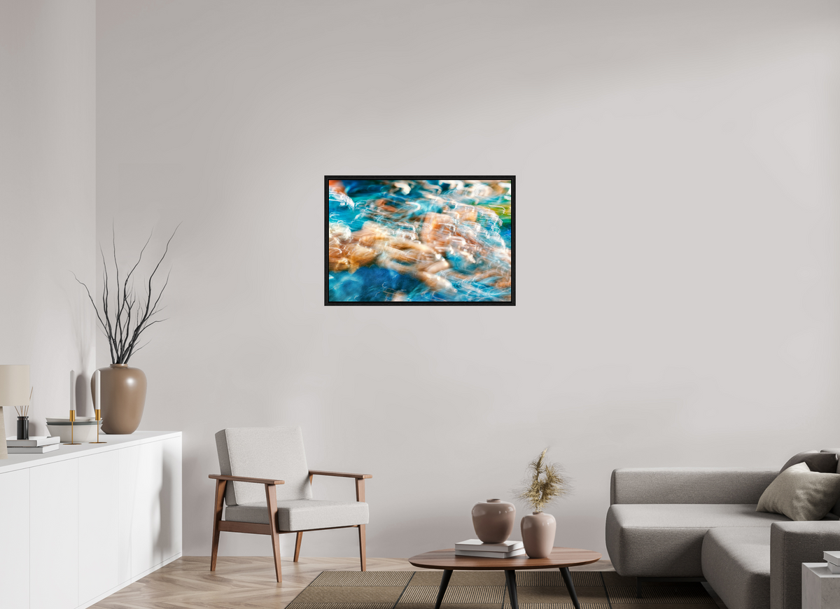 90 x 60 cm, Caisse américaine Noire La danse des eaux secrètes