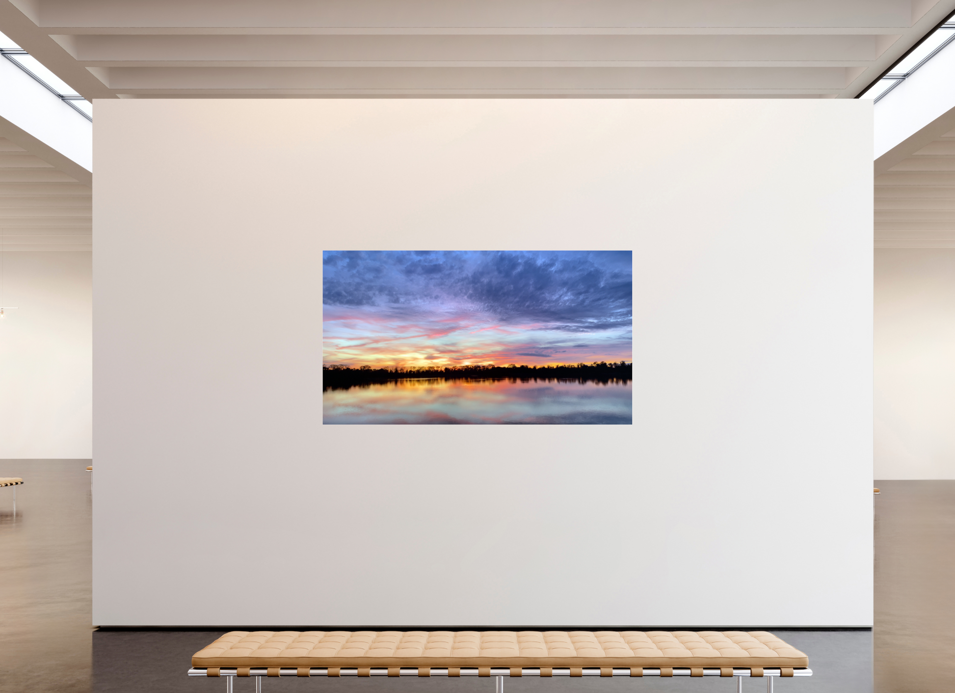 208 x 117 cm, Tirage photo sous Verre acrylique Reflets d’un Même Ciel II – Le Souffle Pourpre