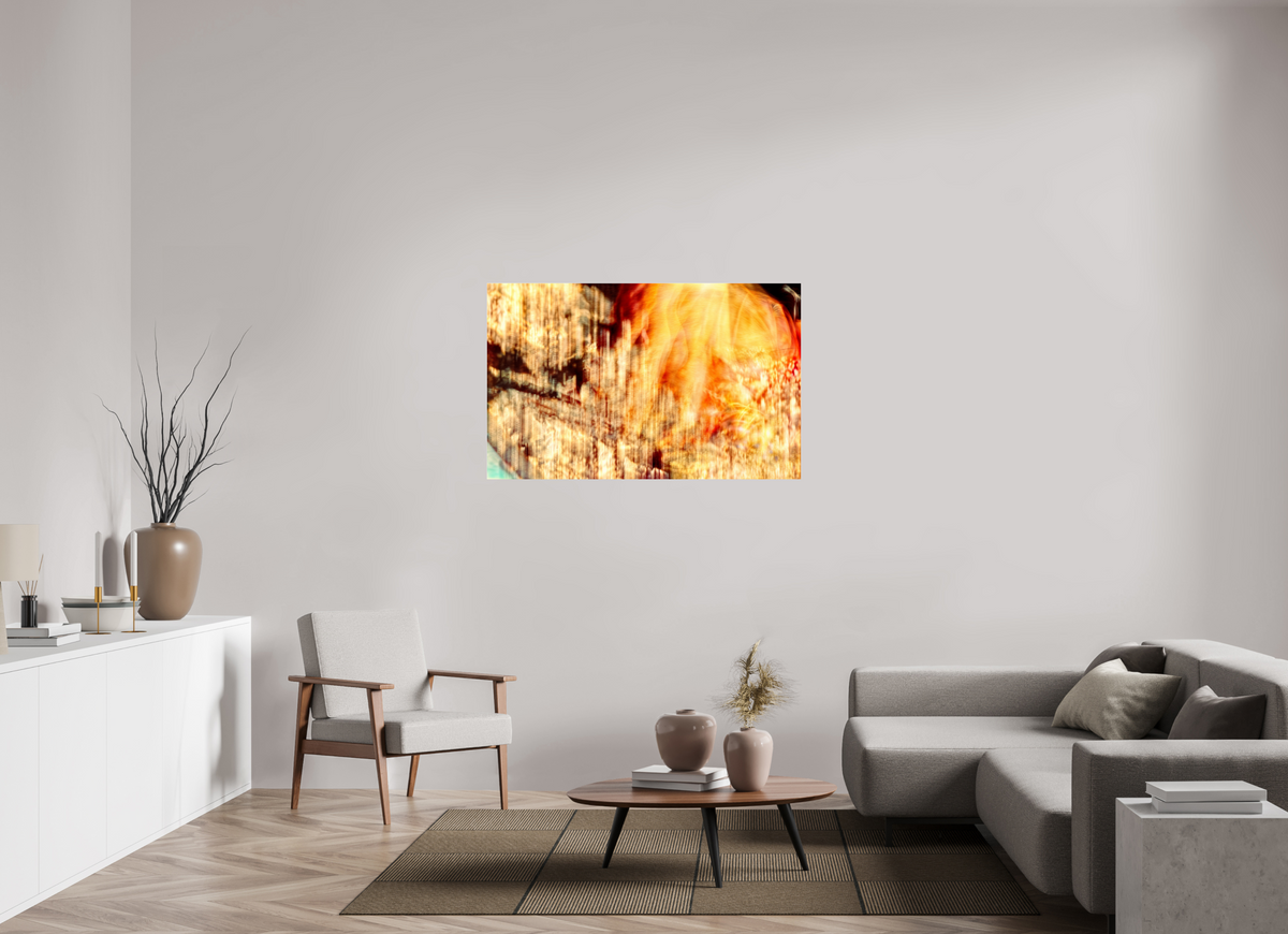 128 x 80 cm, Tirage photo sous Verre acrylique Le cœur incandescent du monde