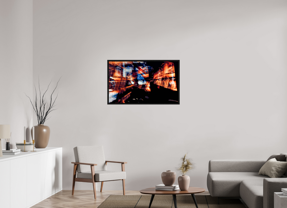 100,1 x 60 cm, Caisse américaine Noire Fragments d’un monde incandescent