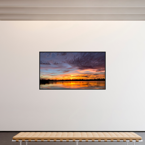 208 x 117 cm, Caisse américaine Noire 11 Reflets d’un Même Ciel XI – L’Éclat du Couchant