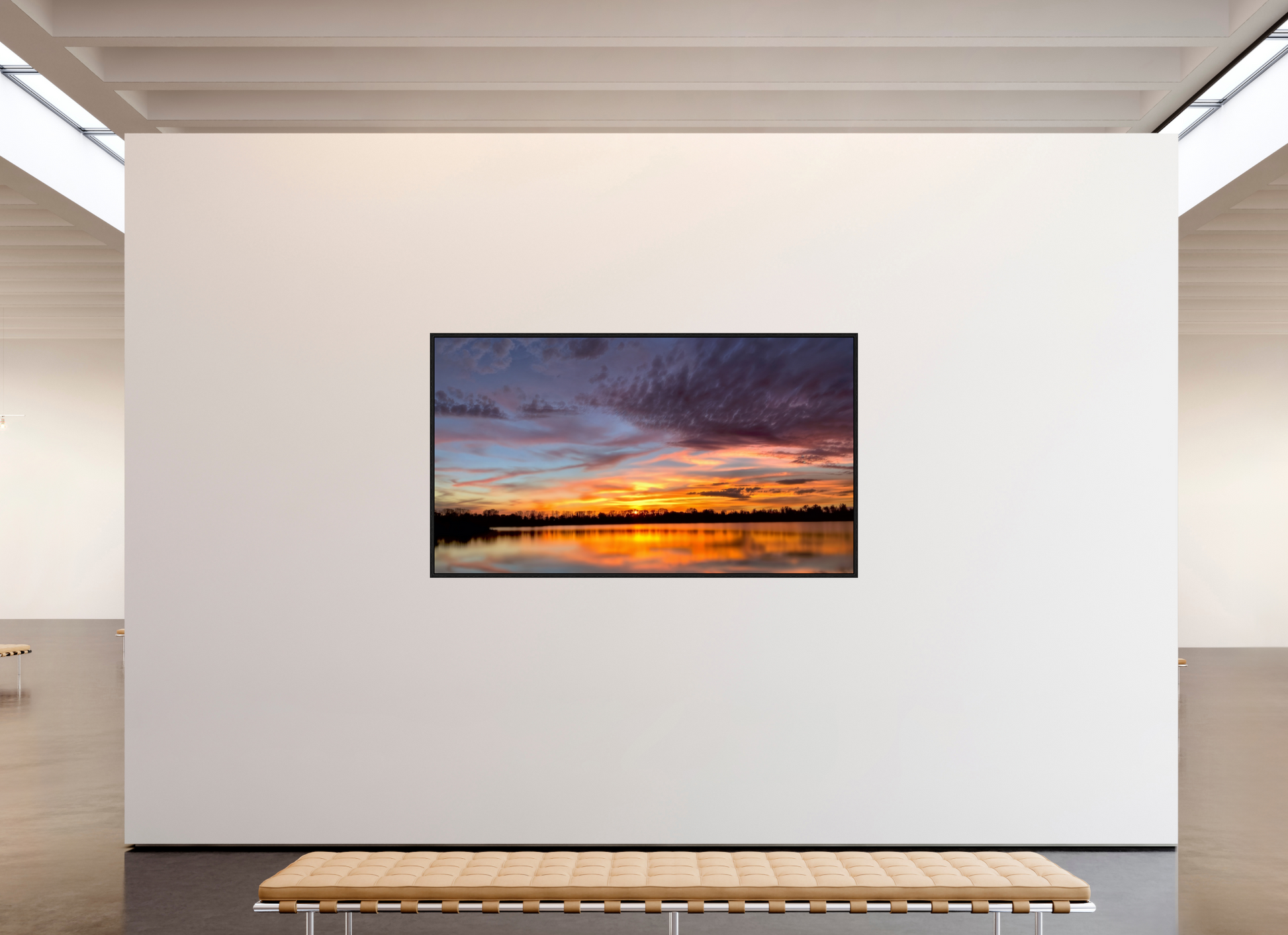 208 x 117 cm, Caisse américaine Noire 11 Reflets d’un Même Ciel XI – L’Éclat du Couchant