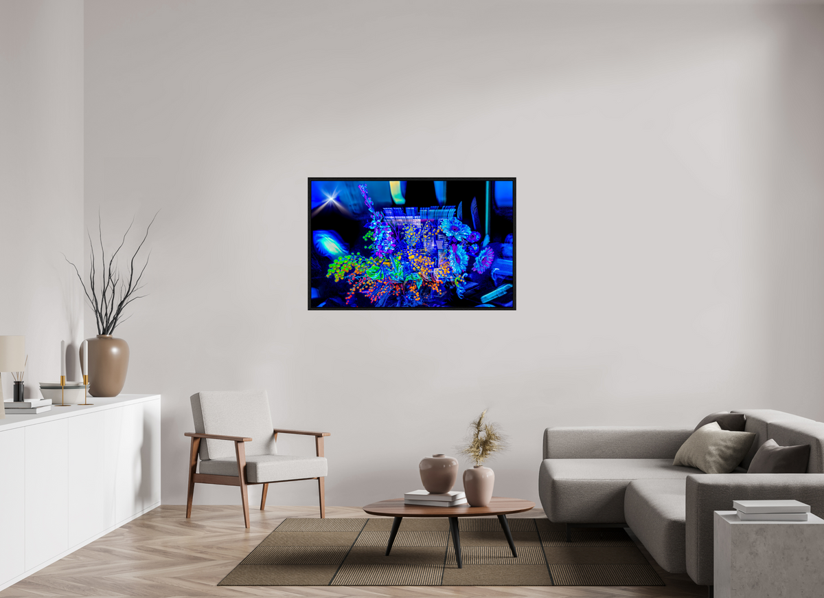 128 x 80 cm, Caisse américaine Noire Le bouquet où nos rêves s’illuminent