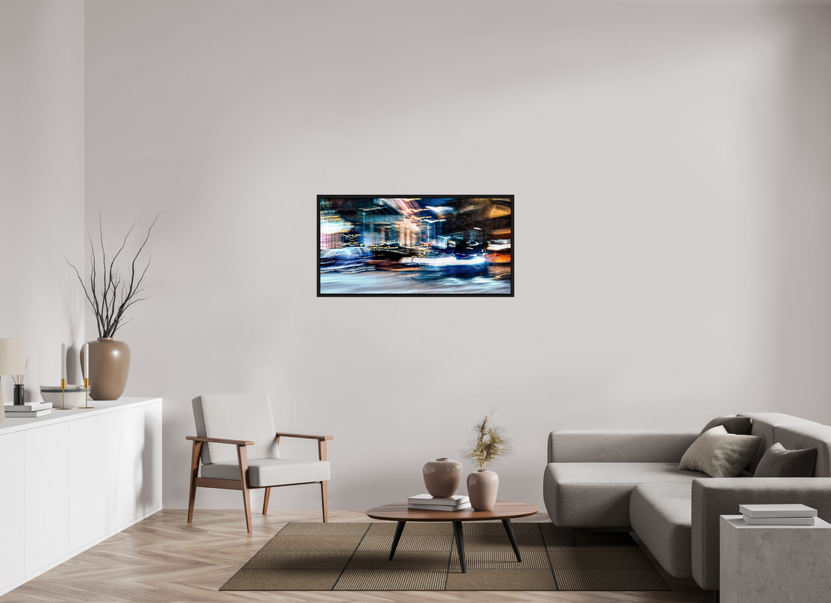 120 x 60 cm, Caisse américaine Noire Chronique des rues où le temps s’étire