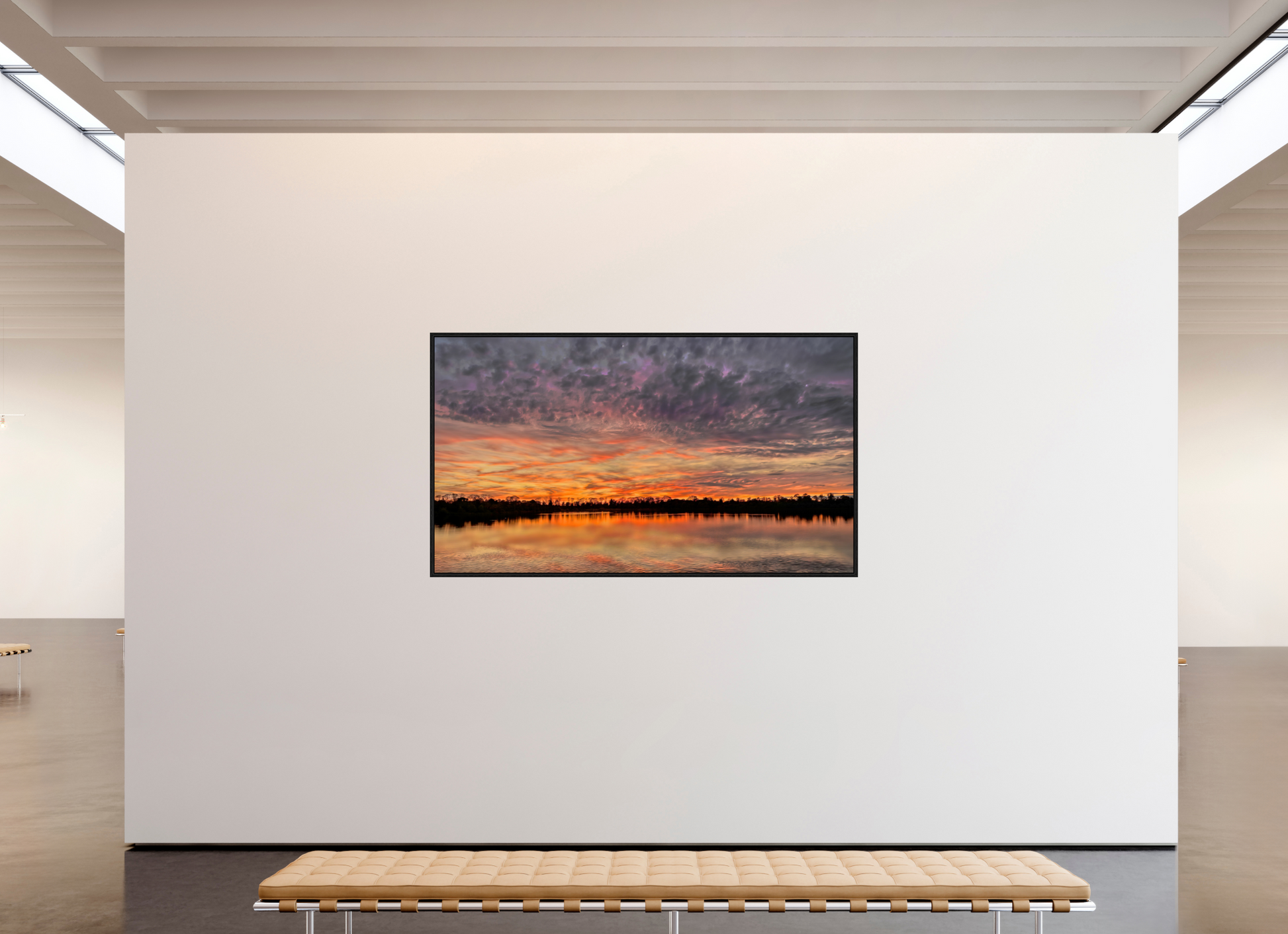 208 x 117 cm, Caisse américaine Noire Reflets d’un Même Ciel IX – Le Souffle d’Ambre