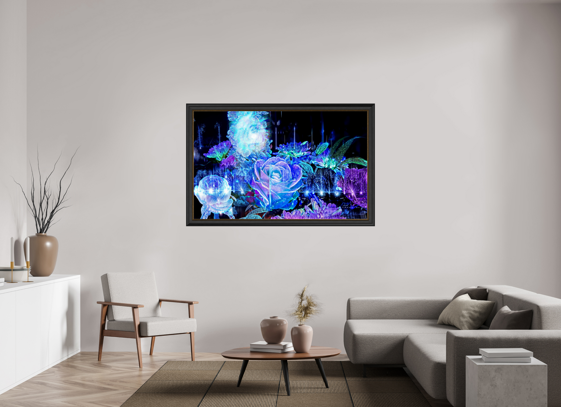 160 x 100 cm, 11 Cadre Noir-Or La Rosée des Étoiles