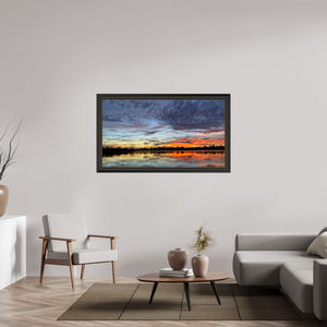 143,8 x 80 cm, Cadre Noir-Or 10 Reflets d’un Même CielX – L’Heure Suspendue