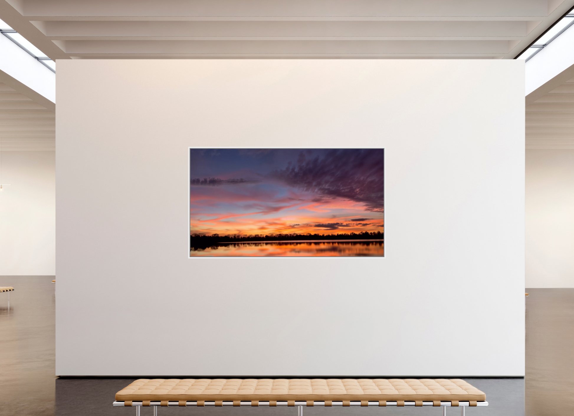 215,6 x 120 cm, Caisse américaine Blanche 12 Reflets d’un Même Ciel XII – Les Voiles du Crépuscule