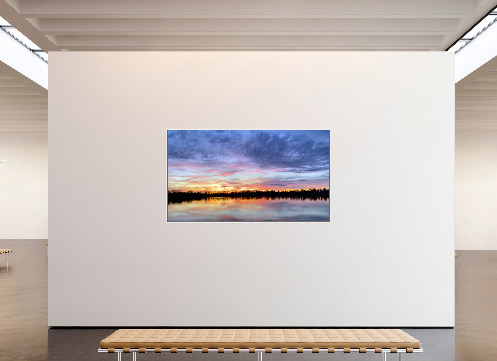 208 x 117 cm, Caisse américaine Blanche Reflets d’un Même Ciel II – Le Souffle Pourpre