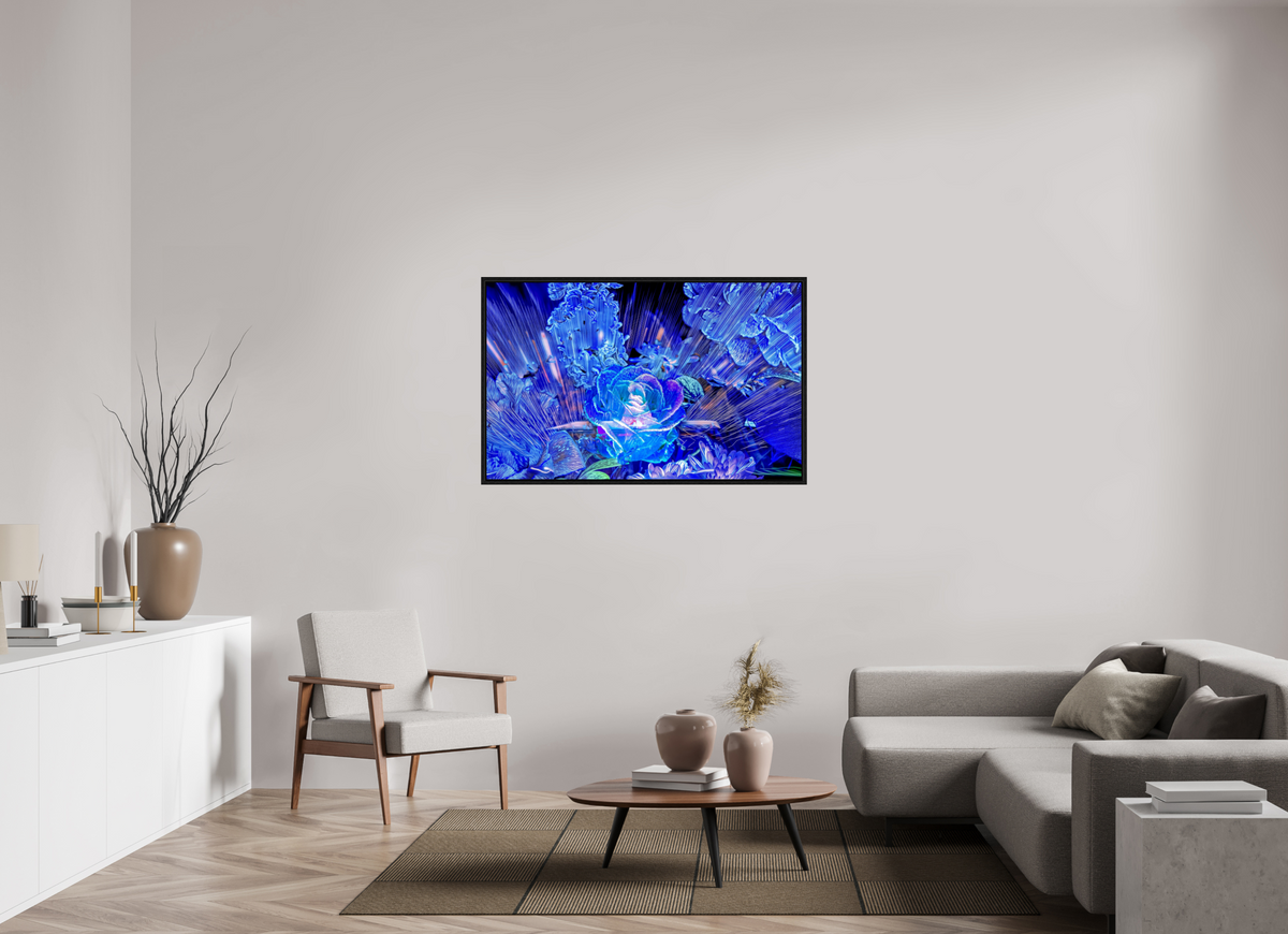 128 x 80 cm, Caisse américaine Noire Rose née d’un éclat céleste