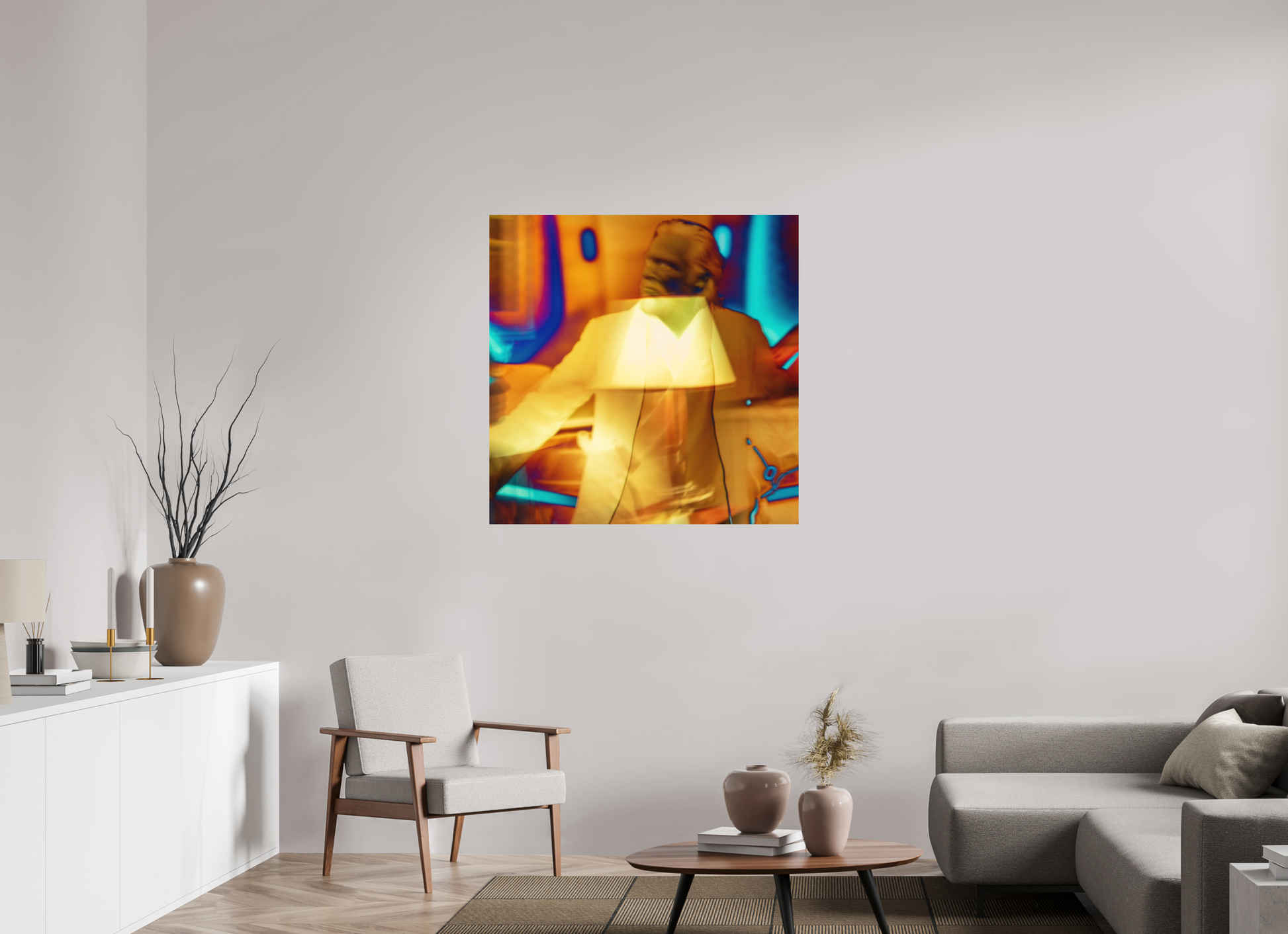 100 x 100 cm, 2 Tirage photo contrecollé sur Dibond sf