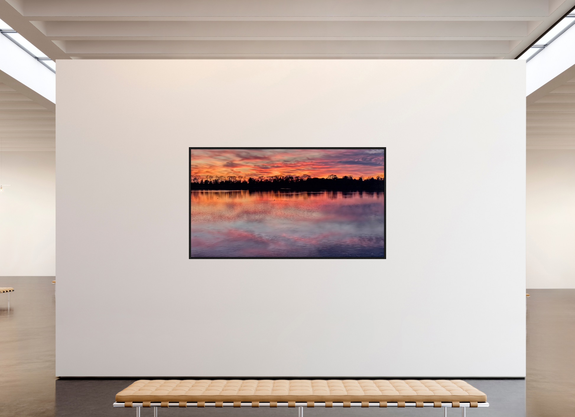 214,8 x 120 cm, Caisse américaine Noire Reflets d’un Même Ciel V – Le Ciel Renversé