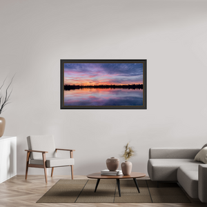 146,8 x 80 cm, Cadre Noir-Or 1 Reflets d’un Même Ciel I – Naissance du Feu