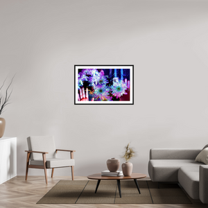 96 x 60 cm, 4 Cadre Noir : Passe-Partout Blanc Pétales contre ma peau, lumière contre la tienne
