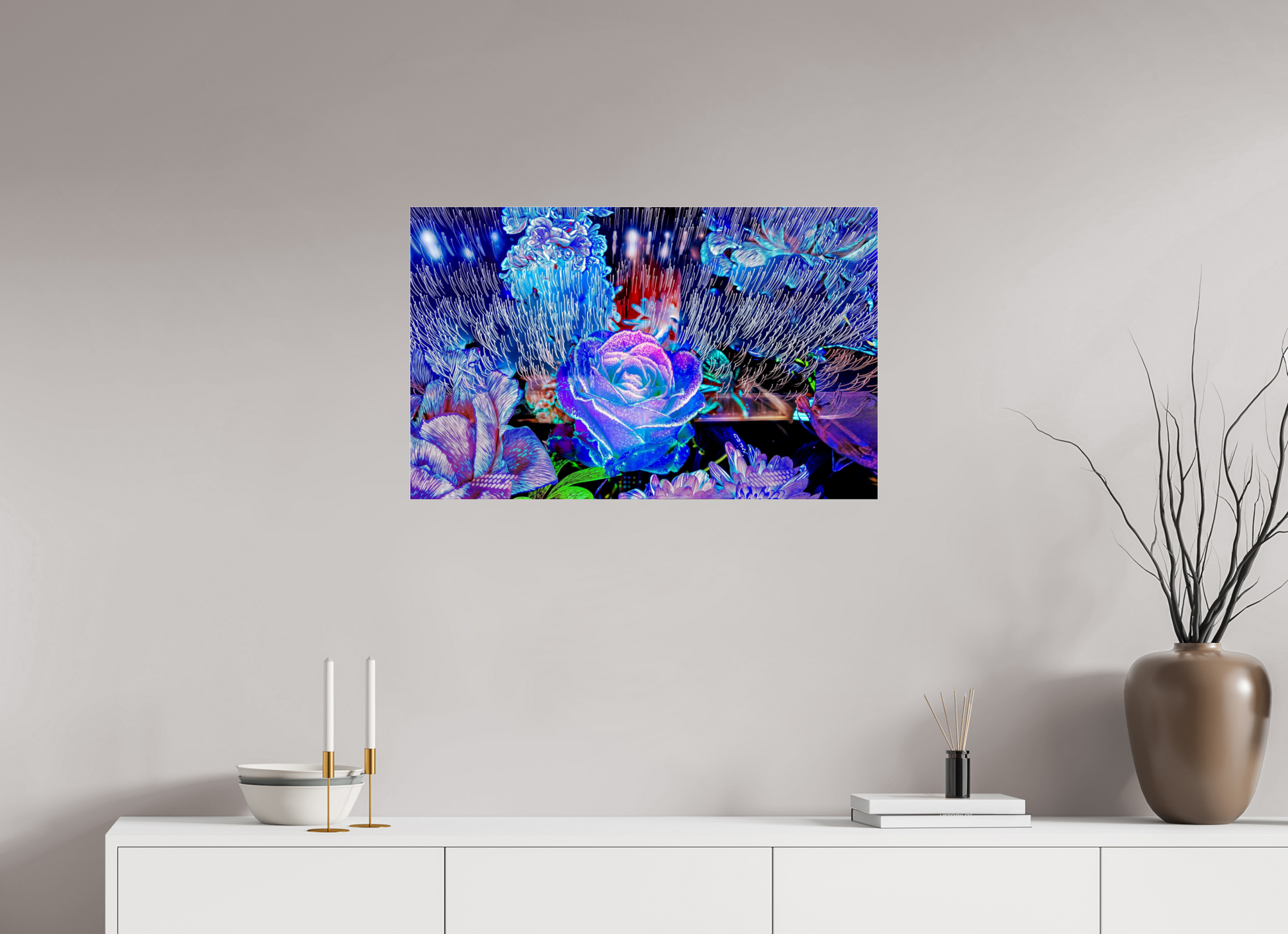 80 x 50 cm, 3 Tirage photo sous Verre acrylique Lorsque la lumière se souvient des fleurs