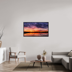 128 x 72 cm, Caisse américaine Noire 3 Reflets d’un Même Ciel III – L’Heure Incandescente
