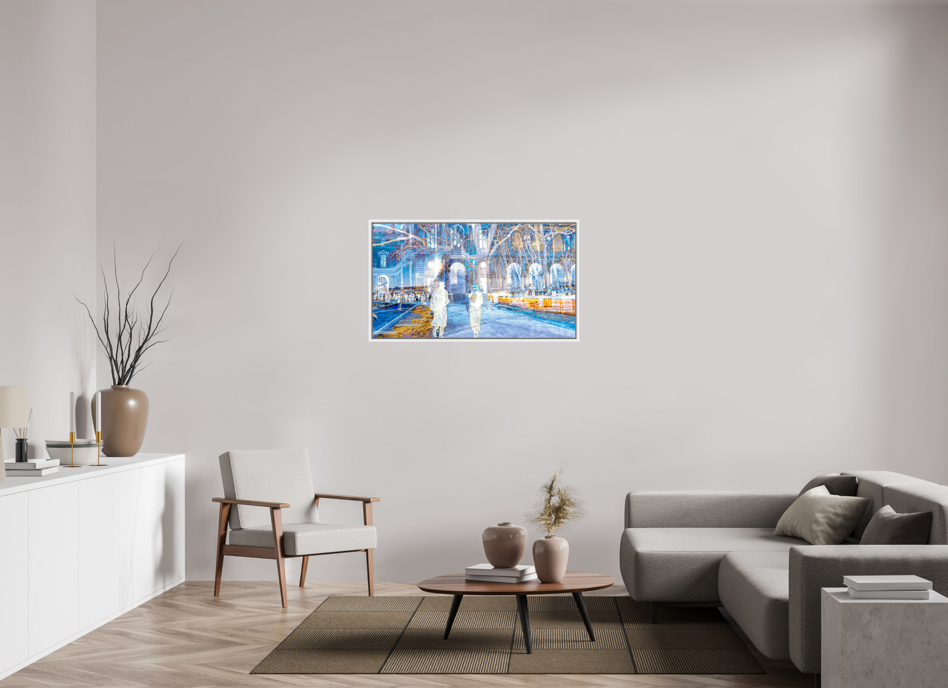 112 x 63 cm, 9 Caisse américaine Blanche Les corps devenaient légers en traversant la place