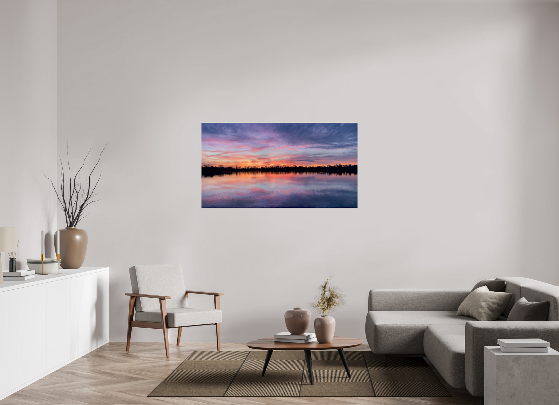 146,8 x 80 cm, Tirage photo sous Verre acrylique 1 Reflets d’un Même Ciel I – Naissance du Feu