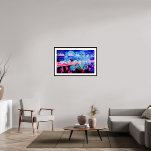 96 x 60 cm, 4 Cadre Noir : Passe-Partout Blanc Éclosions dans les courants de matière douce