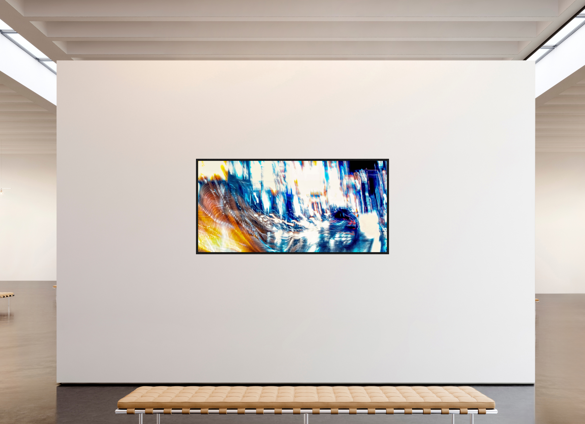 206,5 x 100 cm, 8 Caisse américaine Noire L’onde blanche qui fissure la nuit