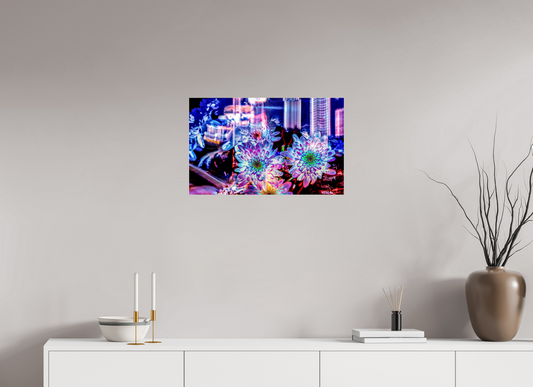 64 x 40 cm, 3 Tirage photo sous Verre acrylique Murmure floral suspendu entre deux éclairs