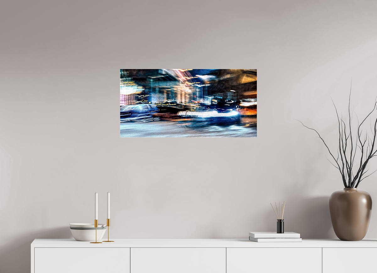 80 x 40 cm, Tirage photo sous Verre acrylique Chronique des rues où le temps s’étire