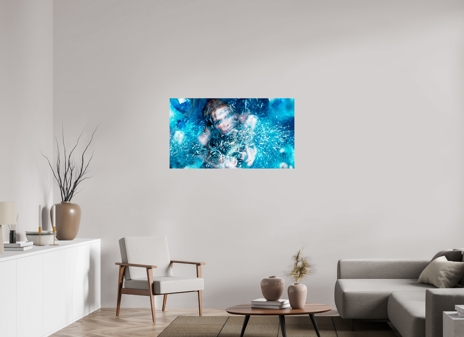 112 x 63 cm, Tirage photo sous Verre acrylique Cristallisation