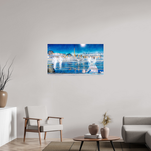 112 x 63 cm, 3 Tirage photo sous Verre acrylique Les pas flottaient au-dessus du temps