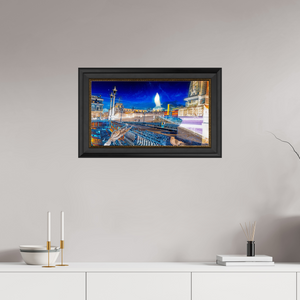 64 x 36 cm, 11 Cadre Noir-Or Les oiseaux gardaient la ville pendant que nous dormions