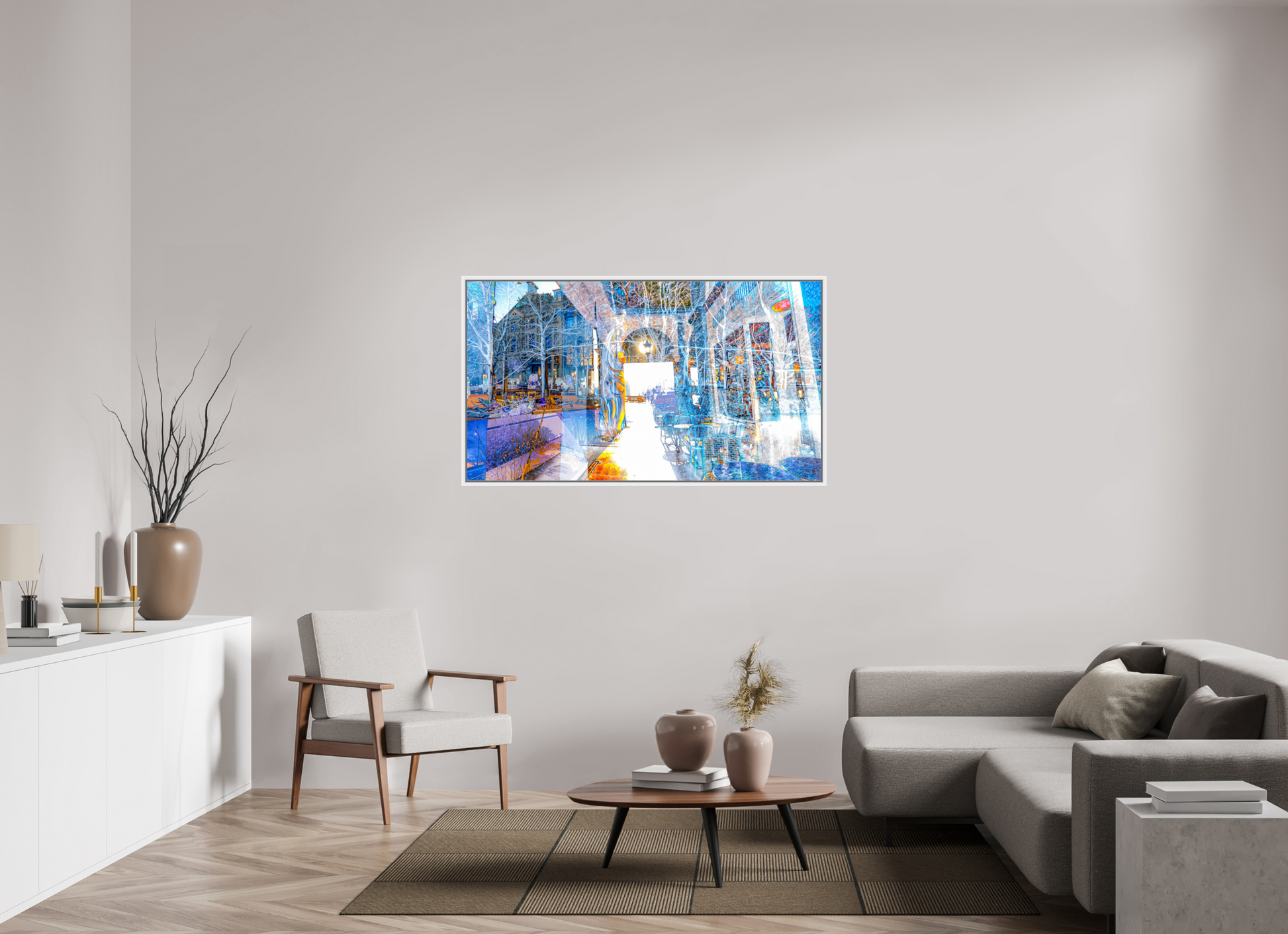 144 x 81 cm, 9 Caisse américaine Blanche Le seuil n’était pas une frontière, mais une invitation