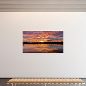220,8 x 120 cm, Tirage photo sous Verre acrylique 14 Reflets d’un Même Ciel XIV – La Lumière Dorée