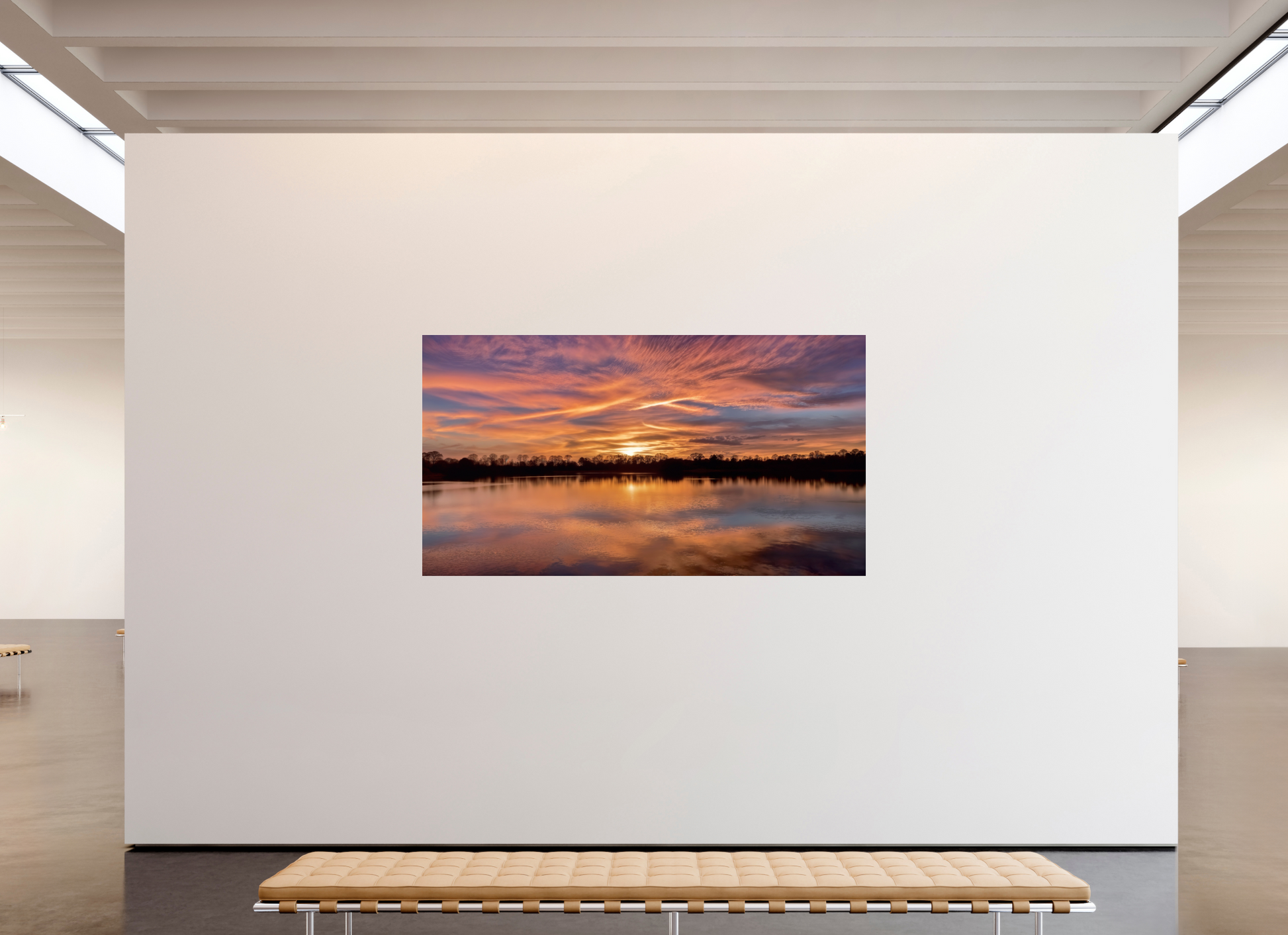 220,8 x 120 cm, Tirage photo sous Verre acrylique 14 Reflets d’un Même Ciel XIV – La Lumière Dorée