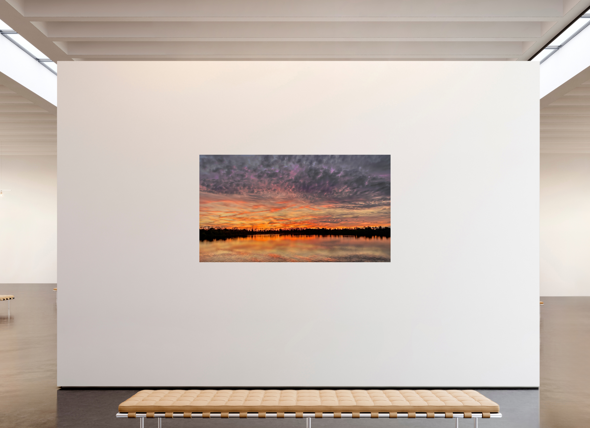 208 x 117 cm, Tirage photo sous Verre acrylique Reflets d’un Même Ciel IX – Le Souffle d’Ambre