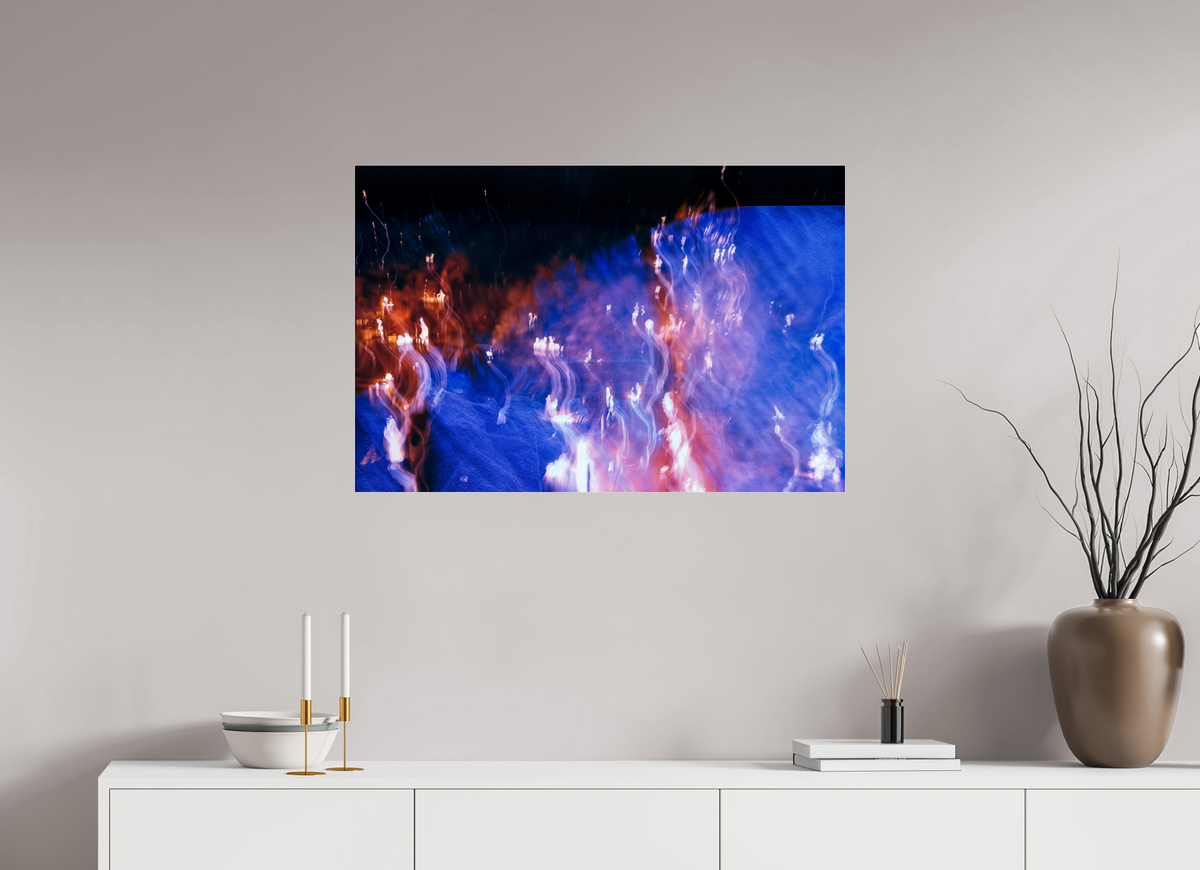 90 x 60 cm, Tirage photo sous Verre acrylique Chant des flammes errantes