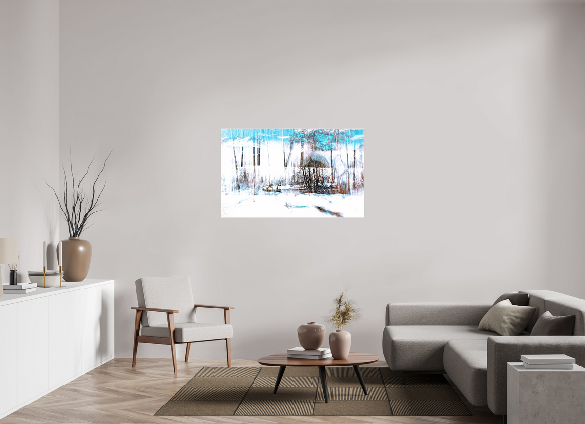 128 x 80 cm, Tirage photo sous Verre acrylique La Forêt qui chante la neige
