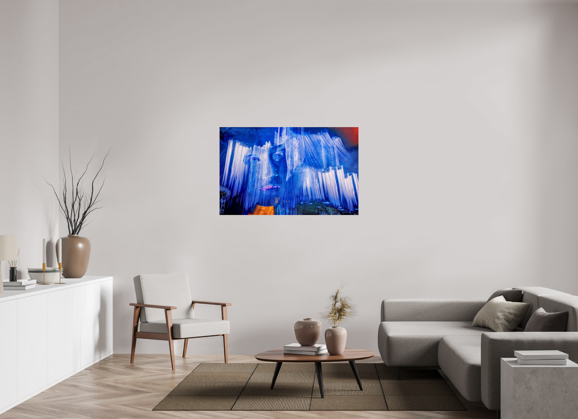 126,4 x 80 cm, Tirage photo sous Verre acrylique Sous la Pluie de Lumière