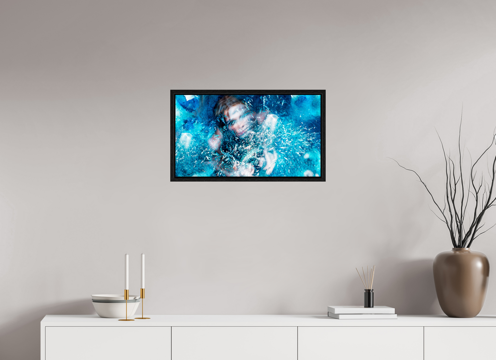 64 x 36 cm, Caisse américaine Noire Cristallisation