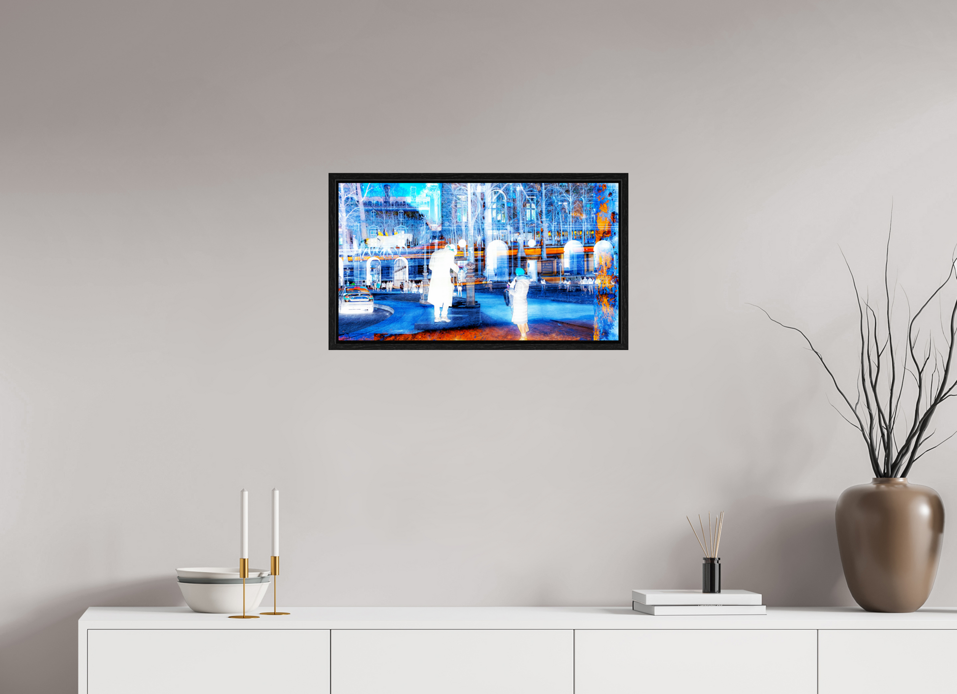 64 x 36 cm, 8 Caisse américaine Noire Ce que la ville montre à ceux qui s’arrêtent