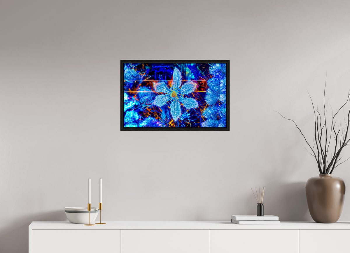 63,8 x 40 cm, Caisse américaine Noire La fleur qui rêvait d’étoiles
