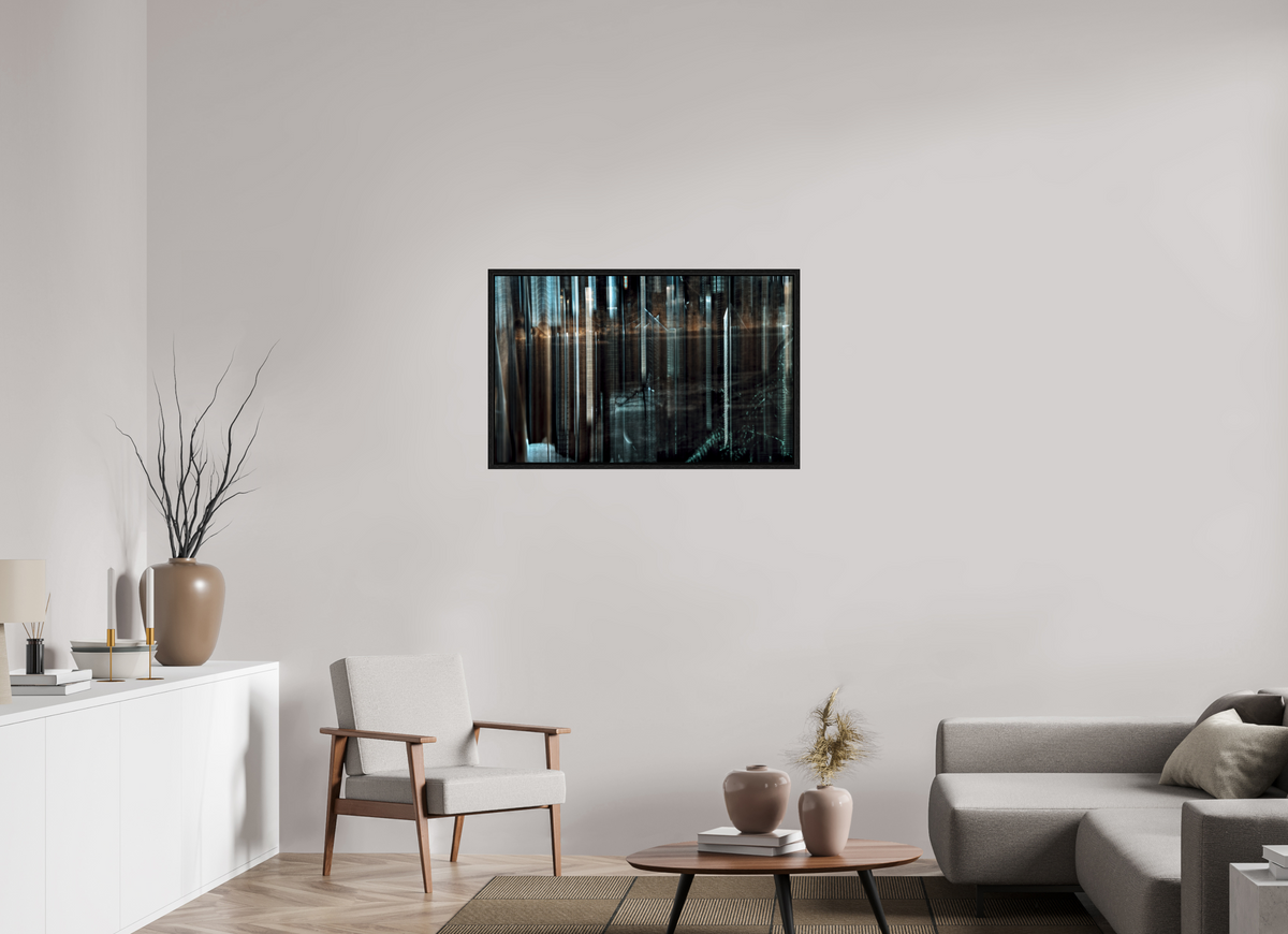 96 x 60 cm, Caisse américaine Noire Forêt des piliers d’acier
