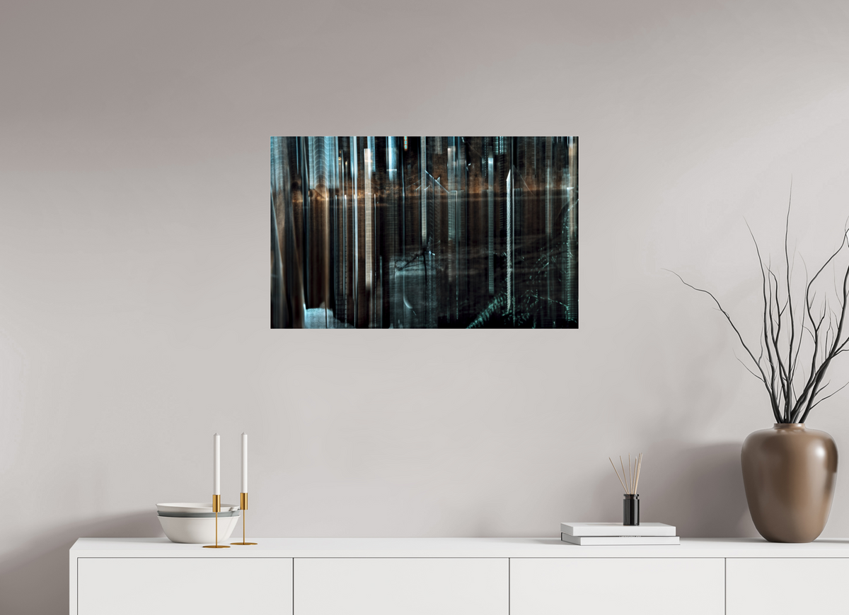 80 x 50 cm, Tirage photo sous Verre acrylique Forêt des piliers d’acier