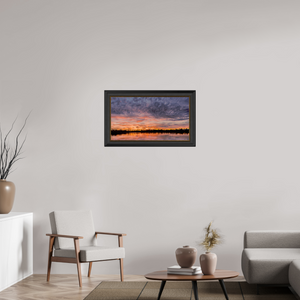 80 x 45 cm, Cadre Noir-Or 7 Reflets d’un Même Ciel VII – Dernier Chant du Soir