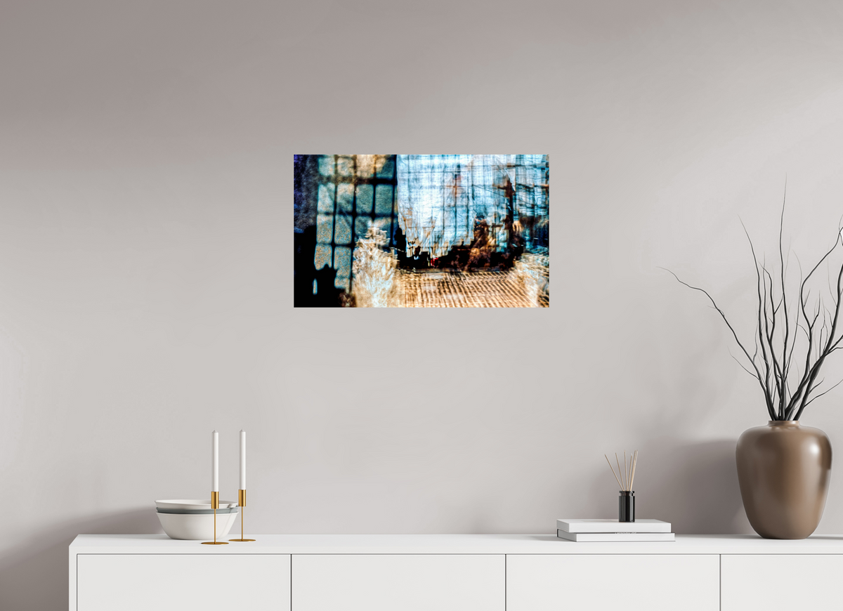 66,7 x 40 cm, Tirage photo contrecollé sur Dibond Reflet d’un Monde en Suspension