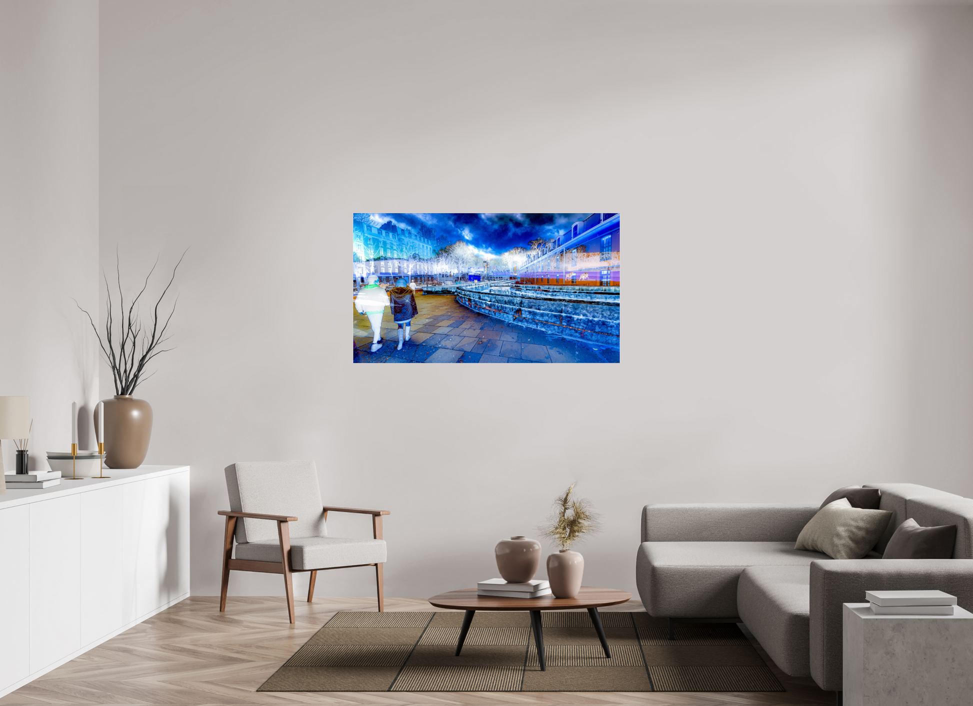 144 x 81 cm, 3 Tirage photo sous Verre acrylique La promenade n’était plus tout à fait la même