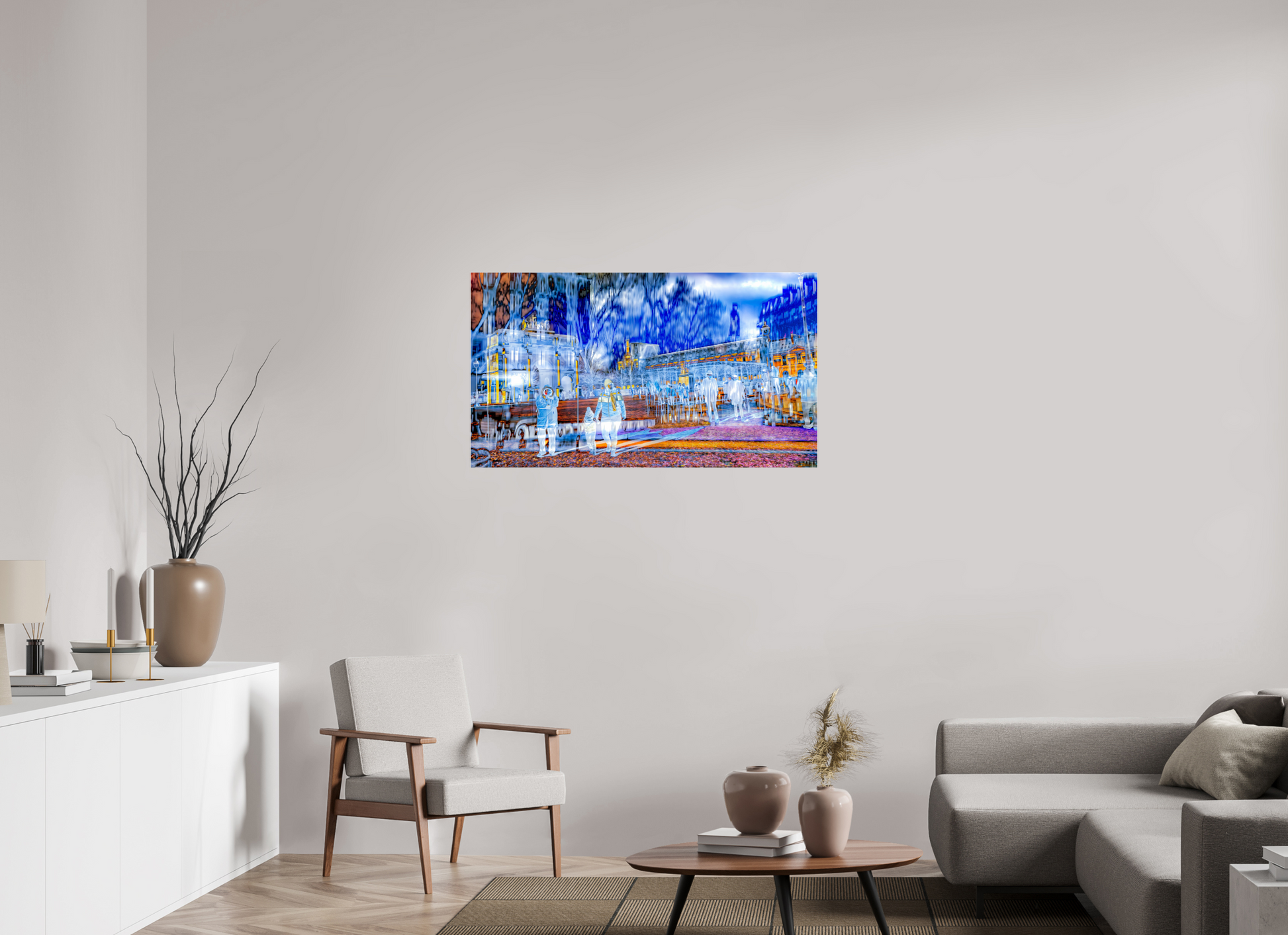 112 x 63 cm, 3 Tirage photo sous Verre acrylique Ce que la ville protège encore