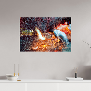 90 x 60 cm, 3 Tirage photo sous Verre acrylique Rituel où le feu apprend le rythme