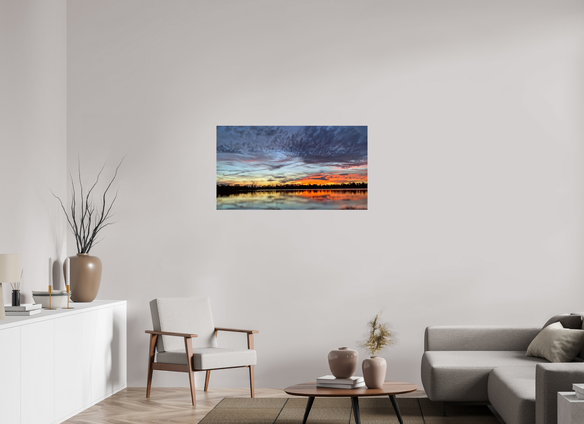 107,8 x 60 cm, Tirage photo sous Verre acrylique 10 Reflets d’un Même CielX – L’Heure Suspendue